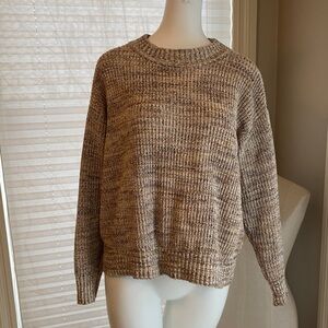 Style & Co. Marled Taupe Crewneck Sweater